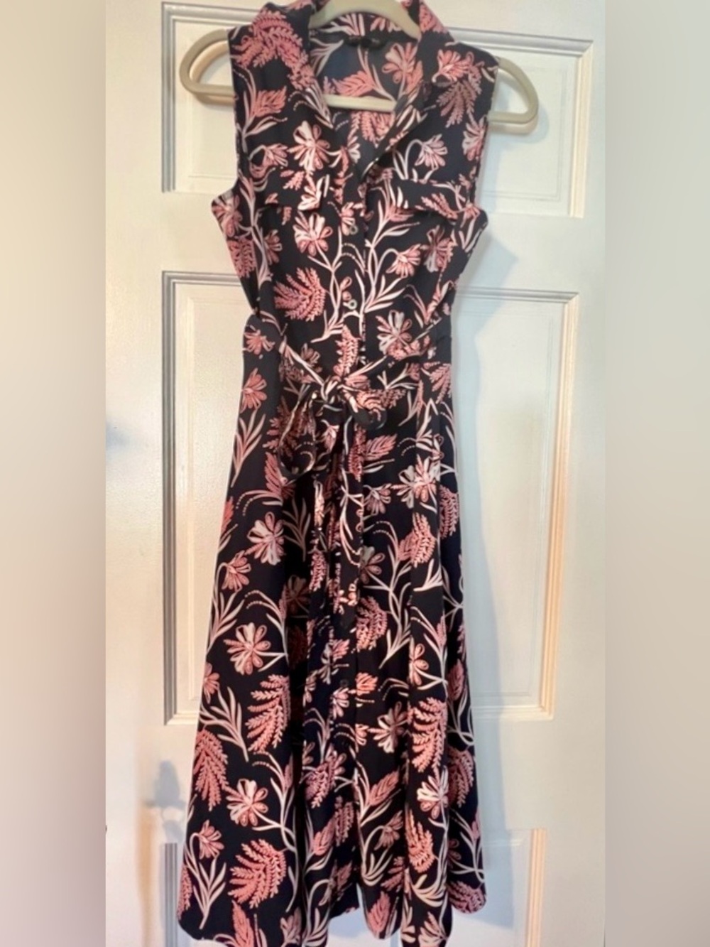 Banana Republic Shirt Dress. Pink Navy